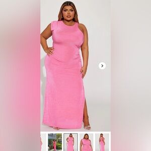Fashion Nova One Shoulder Pink Dress